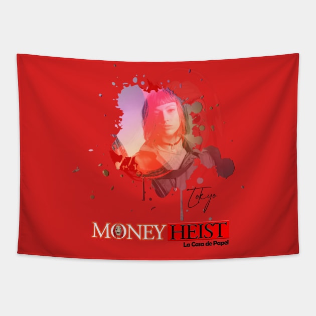 Tokyo (Tokio) - La Casa de Papel - Money Heist Tapestry by FunnyBearCl