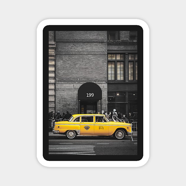 Vintage Charm: Yellow Cab at 199 Magnet by TMcG72