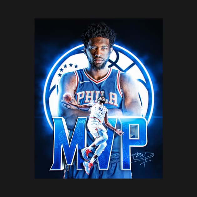 MVP Joel Embiid Philadelphia Sports Art by JRoseGraphics