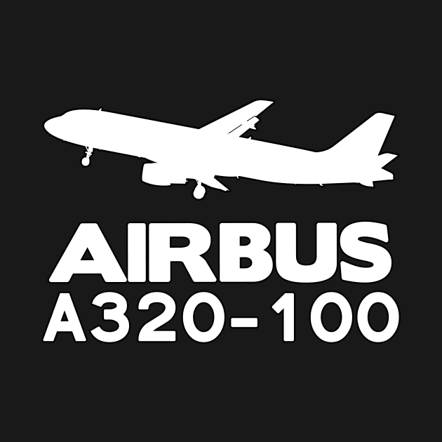 Airbus A320-100 Silhouette Print (White) by TheArtofFlying