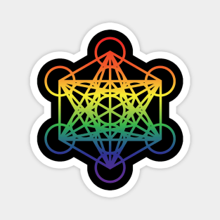 Metatron's Cube Sacred Geometry Rainbow Magnet