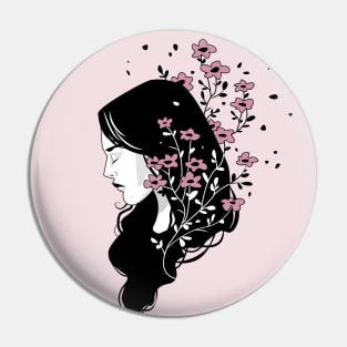 Floral portrait Pin