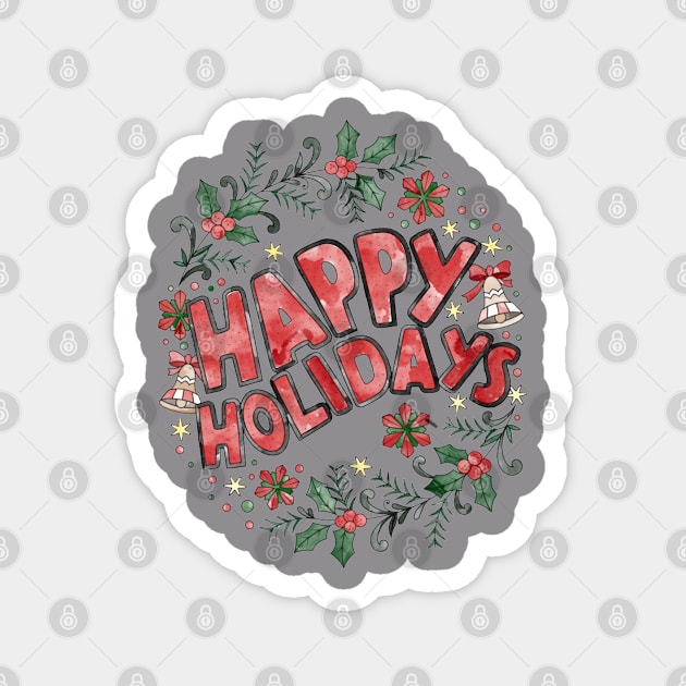 Happy holidays Magnet by Pau Ba