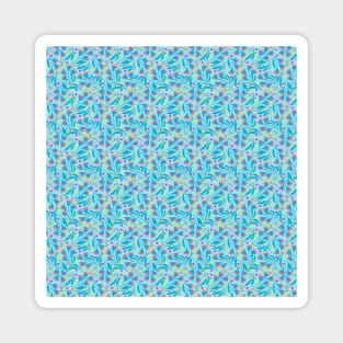 Fun Gumroot Eucalyptus Pattern | Sky Blue color palette Magnet