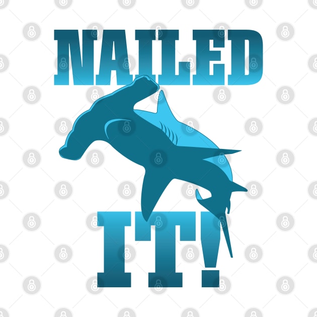 Funny Skateboarder Stuff - Faded Nailed It Hammerhead Shark graphic by Vector Deluxe