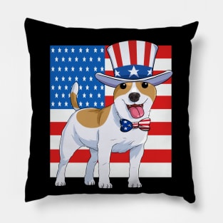 Jack Russell Terrier 4th Of July Pillow