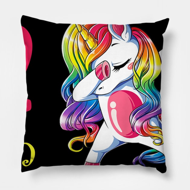 I Turned  2 in quarantine Cute Unicorn Dabbing Pillow by Superdadlove