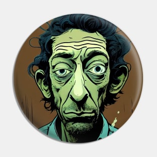 Serge Gainsbourg † Retro Fan Art Pin