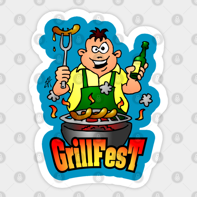 Grillfest Sausages Sticker Teepublic