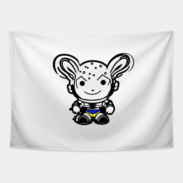 Bunny in UA colours as sticker Tapestry by newbeltane