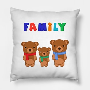 Family Bear Teddy Sweet Cute Animal Toys Mom Pillow
