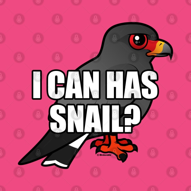 Funny Cartoon Snail Kite Spoof Design by birdorable