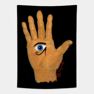 Hamsa hand with eye of Ra Tapestry