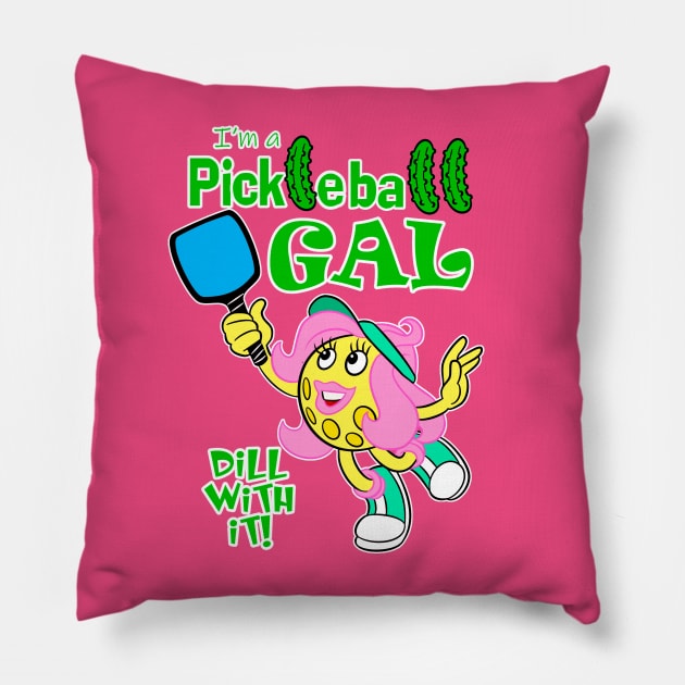 Pickleball Gal Pillow by Toonicorn