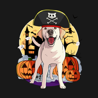 Yellow Labrador Pirate Halloween Pumpkin T-Shirt