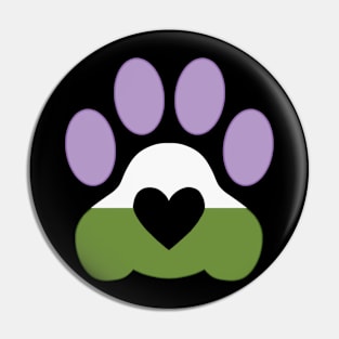 Pride Paw: Genderqueer Pride Pin