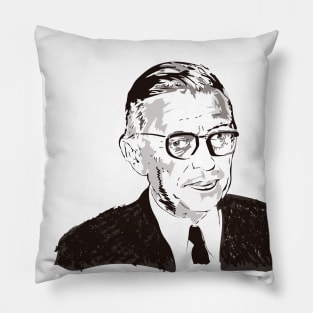 Portrait of Sartre Pillow