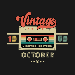 Vintage October 1969 Music Cassette - Limited Edition - 53 Years Old Birthday Gifts T-Shirt