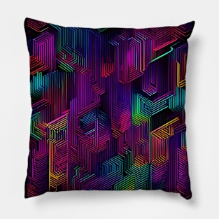 Neon geometric pattern Pillow