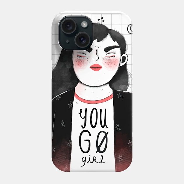 You Go Girl in black color Phone Case by Alg0rany