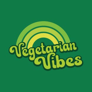 Vegan Vibes Retro Rainbow Green T-Shirt