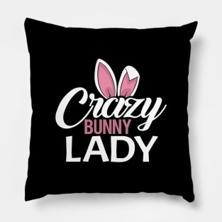 'Crazy Bunny Lady' Silly Pet Rabbit Gift Pillow