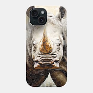 Rhinoceros Animal Art Decor Paint Mosaic Phone Case