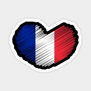 France Flag Heart Design Magnet