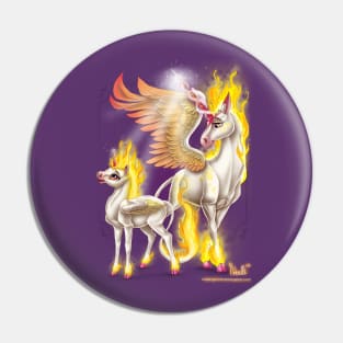 Fire Unicorn Mare and Foal Pin