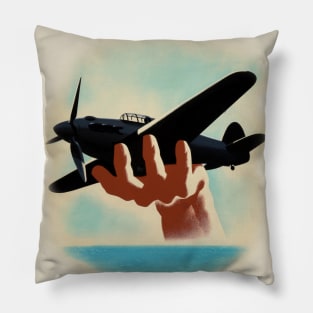 Vintage Aeroplane in Hand | World War 2 Pillow