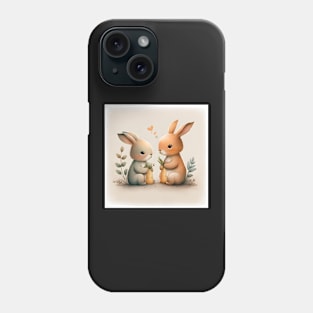 Adorable Rabbit Holding Carrots Phone Case