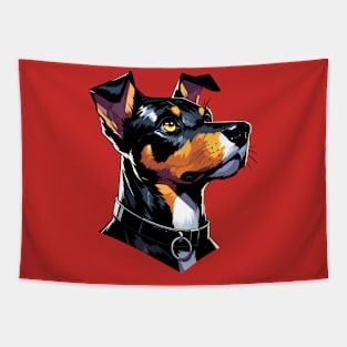 Stunning and Cool Jagdterrier Monochrome and Gold Portrait for Father's Day Tapestry