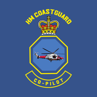 Co-Pilot - HM Coastguard rescue AugustaWestland AW189 helicopter based on coastguard insignia T-Shirt