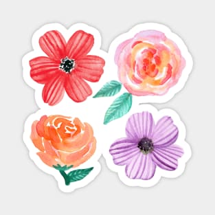 Bold Blooms - Four Flowers Magnet