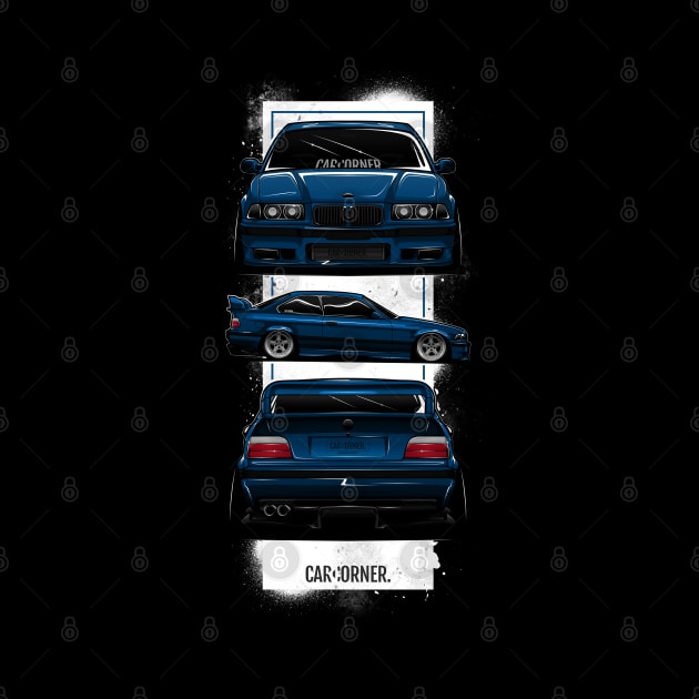 EDM - E36 M Full Black BG - CarCorner by CarCorner - Automotive Artwork