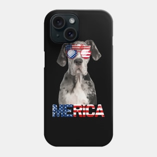 Merica Great Danes Dog American Flag 4Th Of July Phone Case