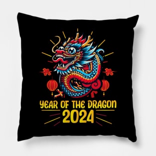 Majestic 2024 Dragon - Lunar New Year Celebration Design Pillow