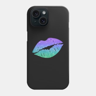 Pastel Green Blue Ombre Faux Glitter Lips Phone Case