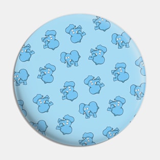 Blue Elephant Cartoon Pattern Pin