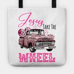 Jesus Take The Wheel Flower Tote