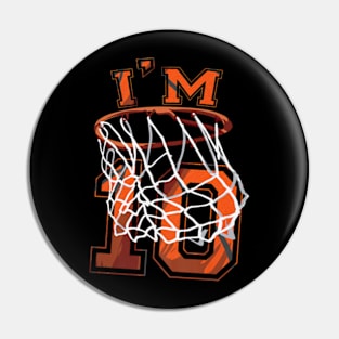 10th Birthday Basketball 10 Years Old Pin