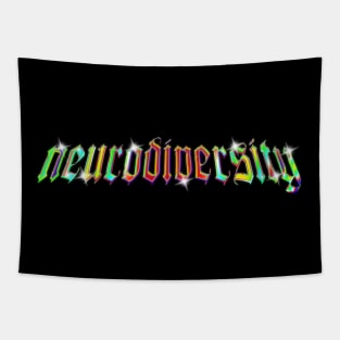 Neurodiversity 3D Chrome Typeface Effect Tapestry