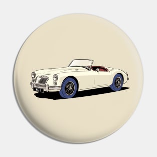 Classic MG MGA Roadster in white Pin