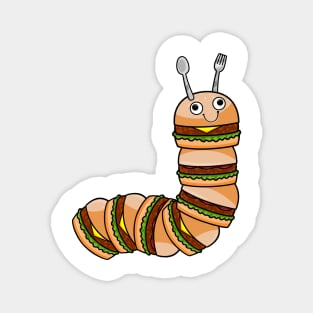 Caterpillar as Cheeseburger with Beef & Salad Magnet