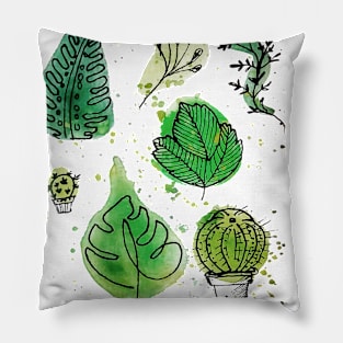 Cute Cactus and Plants Pillow