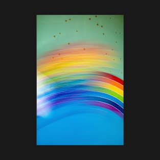 Abstract of a painted rainbow and stars T-Shirt