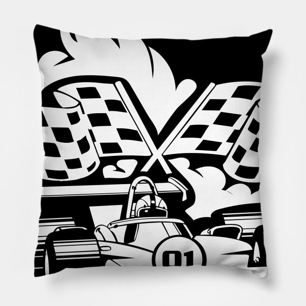 Finish Line Car Racing Champion Pillow by c1337s