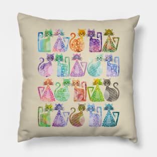 Geometricats - Pastel Colours Pillow