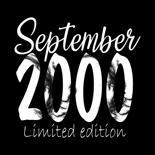 September 2000 Tee 20 Year Old Shirt 2000 20th Birthday Gift T-Shirt by GillTee