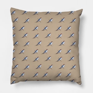 Wire tailed swallow illustration pattern Pillow